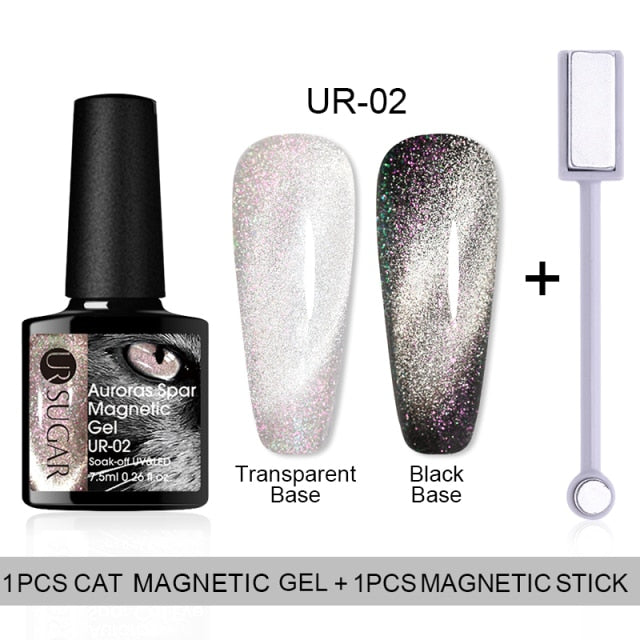 UR SUGAR Auroras Cat Magnetic Gel Nail Polish Snowlight Cat Magnetic Nail Gel Varnish Soak Off UV Gel Varnish for Nail Art