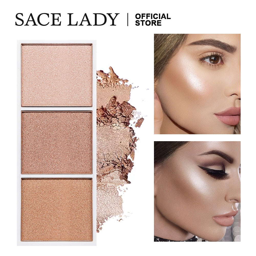 SACE LADY Highlighter Palette Makeup Contour Powder Matte Face Bronzer Make Up Pallete Cosmetics Wholesale