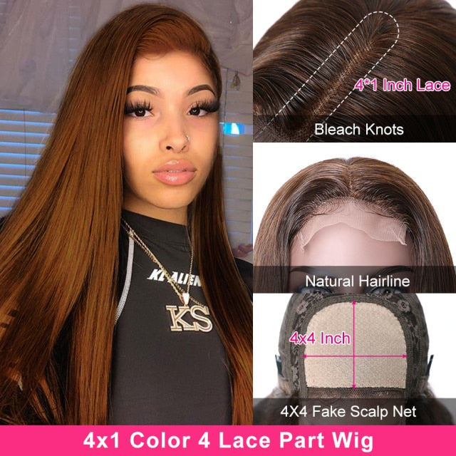 Bone Straight Hair 13x4 Highlight Lace Front Human Hair Wigs Honey Blonde Brown Brazilian Closure Wig Unice Hair Wigs For Women