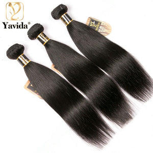 Yavida 8A Brazilian Silk Straight Human Hair Bundles Weave 8-28inch Unprocessed Human Hair Extension Cheveux Humains