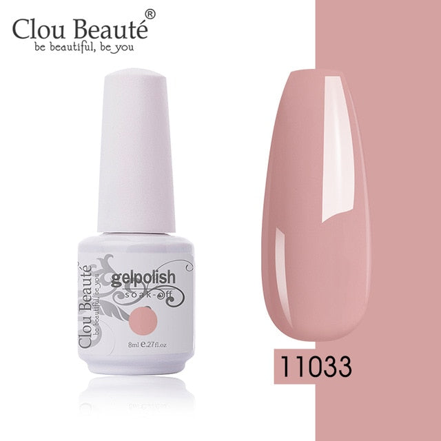 Clou Beaute 8ML Gel Polish Varnish Pure Pink Series 115-Colors New UV Gel Nail Polish Nails Art Manicure Nails Semi Permanent