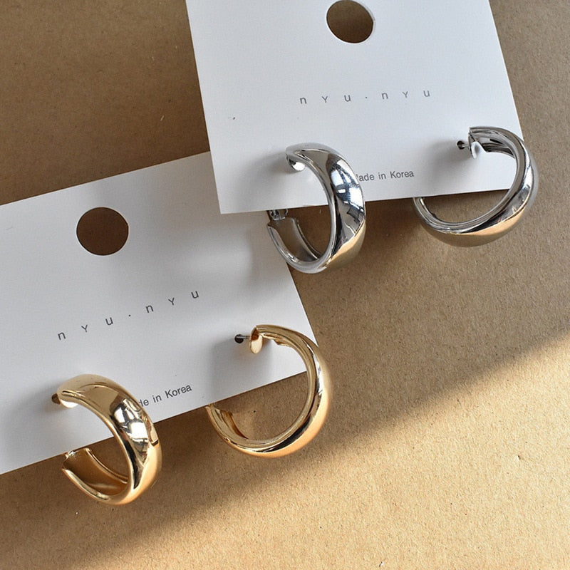 2021 Fashion Minimalist Large Circle Geometric Round Big Hoop Earrings For Women Girl Wedding Party Jewelry
