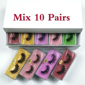 Mink Lashes Wholesale 30/50/100pcs 3d Mink Eyelashes Natural False Eyelashes Pack Makeup faux cils Eyelashes Set In Bulk