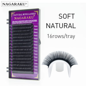 NAGARAKU 1pc all size individual  eyelash extension supplies premium faux mink lash for professional salon use natural