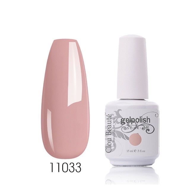 Clou Beaute 64 Colors Nail Gel Polish Vernis Ongle Semi Permanent Nail Glue Varnish 15ml Base Top Coat Nails Gel UV Colors