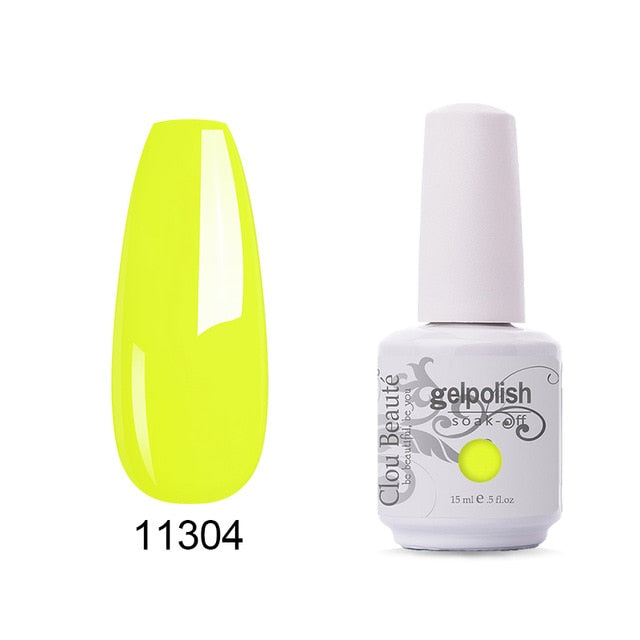 Clou Beaute 64 Colors Nail Gel Polish Vernis Ongle Semi Permanent Nail Glue Varnish 15ml Base Top Coat Nails Gel UV Colors