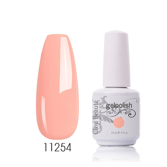 Clou Beaute 64 Colors Nail Gel Polish Vernis Ongle Semi Permanent Nail Glue Varnish 15ml Base Top Coat Nails Gel UV Colors