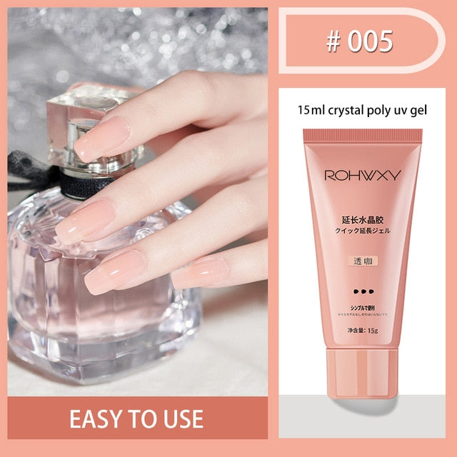 ROHWXY UV Builder Gel For Nail Extension Poly UV Nail Gel Polish For Manicure Tools 30/15ML UV Gel Varnish For Nails Art Design