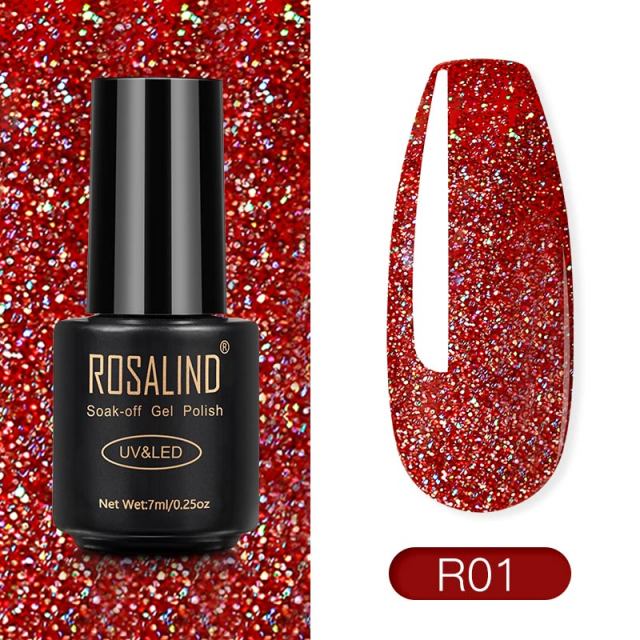ROSALIND Nail Polish Varnish hybrid Red Series Nail Art Vernis Semi Permanent  Base Top Coat UV LED Soff Off Gel nail polish