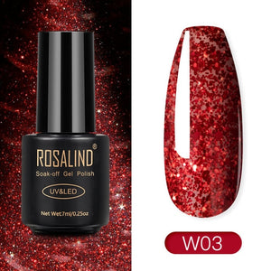 ROSALIND Nail Polish Varnish hybrid Red Series Nail Art Vernis Semi Permanent  Base Top Coat UV LED Soff Off Gel nail polish