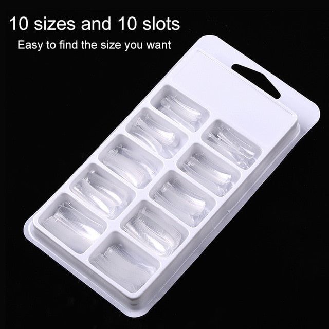 Full Cover Sculpted Nail Tips Fake Finger Polish Extension Tips Quick Building Mold False Tips Manicuring Tools Set