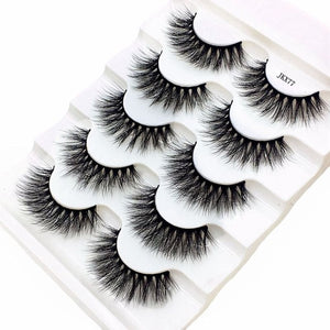 2-5Pairs Faux Mink Hair False Eyelashes Natural Wispy Lashes Handmade Cruelty-free Criss-cross Eyelash Extension Big Eyes Makeup