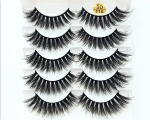 2-5Pairs Faux Mink Hair False Eyelashes Natural Wispy Lashes Handmade Cruelty-free Criss-cross Eyelash Extension Big Eyes Makeup