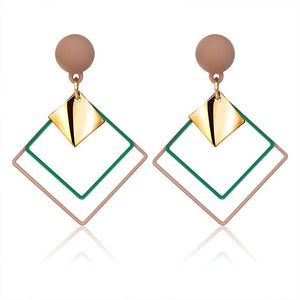 Women's Earrings Korean Acrylic Drop Earrings for Women Statement Geometric Round Gold Earring 2021 Fashion Trend Female Jewelry