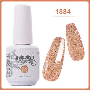 Clou Beaute 15ml Nail Gel Polish Base Top Coat Vernis Semi Permanent UV Lakiery Hybrydowe Glitter Gel Polish Nails Art Gel Glue