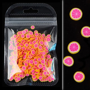 Mixed 3D Fruit Slices Sticker Polymer Clay DIY Designs Slice Lemon Nail Art Sliders Nails Art Decors Women Nail Tips Manicure