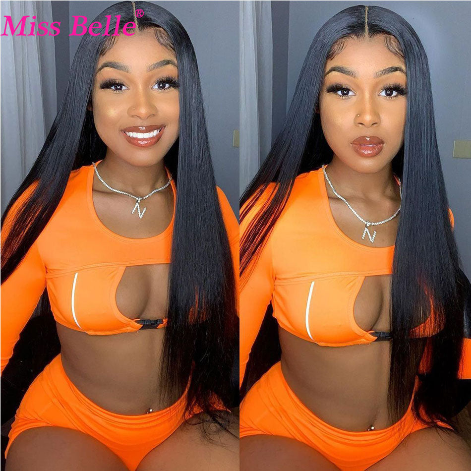 32 30 inch Straight Lace Front Human Hair Wigs For Women HD Lace Frontal Wig Transparent Brazilian Bone Straight Lace Front Wig