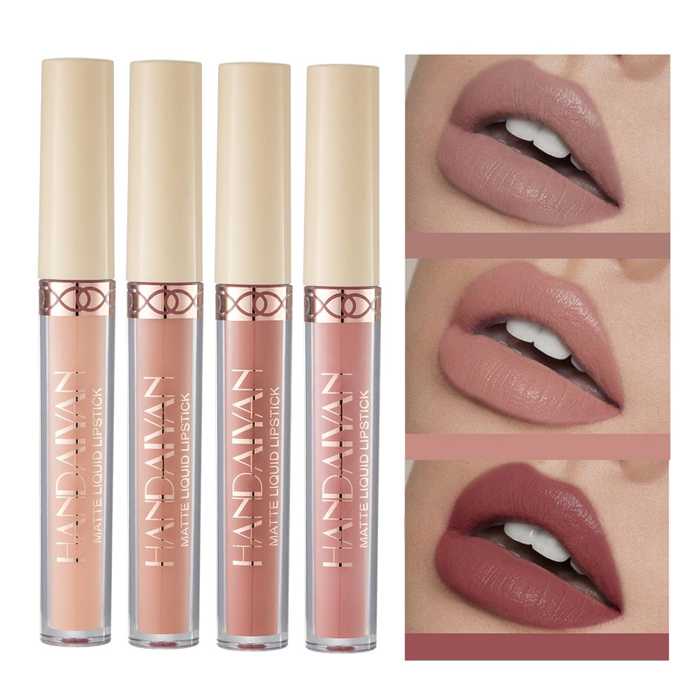 Waterproof Liquid Lipstick Makeup Matte Lip Gloss Long-lasting Cosmetics Lip Stick Cream Silky Glosses Velvet Nude Lipgloss Tint