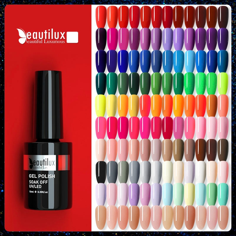 Beautilux Fashion Gel Nail Polish 120 Colors Professional Salon Nails Art Gels Varnish UV LED Semi Permanent Nail Lacquer 10ml