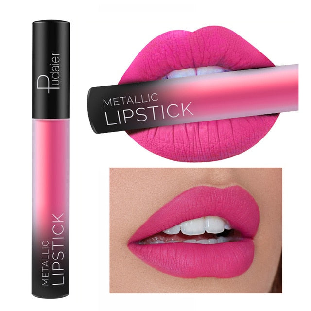 Pudaier Waterproof Nude Tint Liquid Lipstick Smooth Cosmetics Matte Lip Gloss Makeup Colorful Lipgloss Cream Make up Glosses