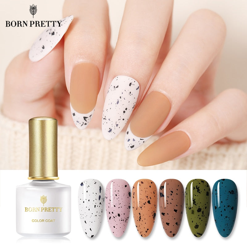 BORN PRETTY Nail Gel 6ml Eggshell Gel Nail Polish Transparent Gel & Special Black Material Nail Gel With Any Color Base