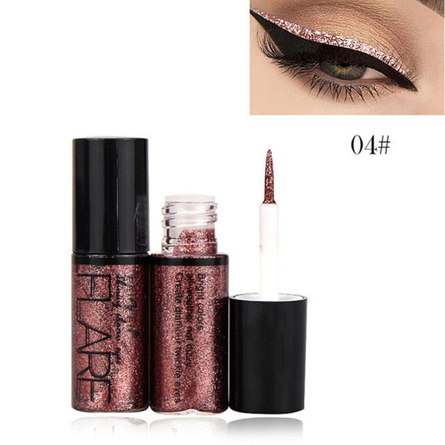 Professional Diamond shiny Eye Liners Cosmetics Waterproof Silver Rose Gold Color Liquid Glitter Sequins Eyeliner Makeup Beauty