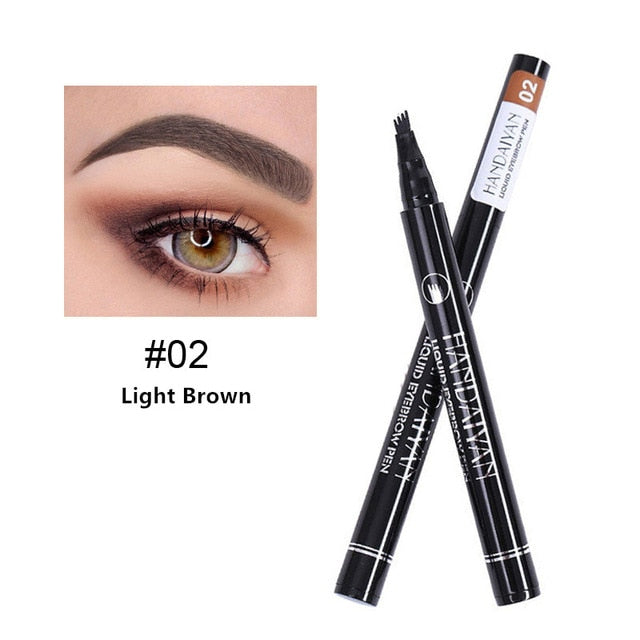 4 Fork Makeup Eyebrow Pen Waterproof 4D Brown Eyebrow Tint Tattoo Cosmetic Long Lasting Natural Make Up Eye Brow Pencil