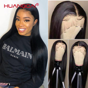 13x4 Straight Long Hair Lace Front Wigs 100% Human Hair HD Lace Glueless Remy Wig Pre-Plucked with Baby Hair for Woman
