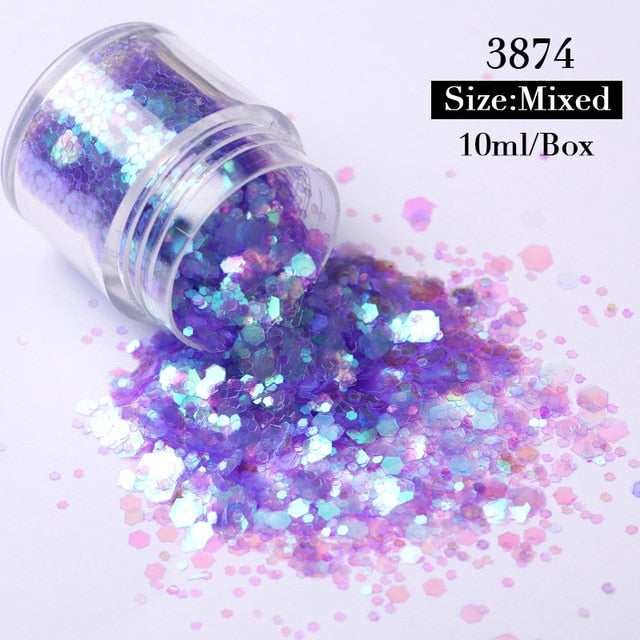 1 Box Mirror Solid Nail Glitters Powder Dust for Metallic Nail Art Nail Powder Chrome Pigment DIY Decorations