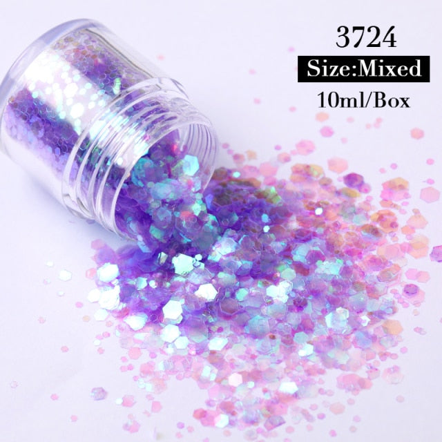 1 Box Mirror Solid Nail Glitters Powder Dust for Metallic Nail Art Nail Powder Chrome Pigment DIY Decorations