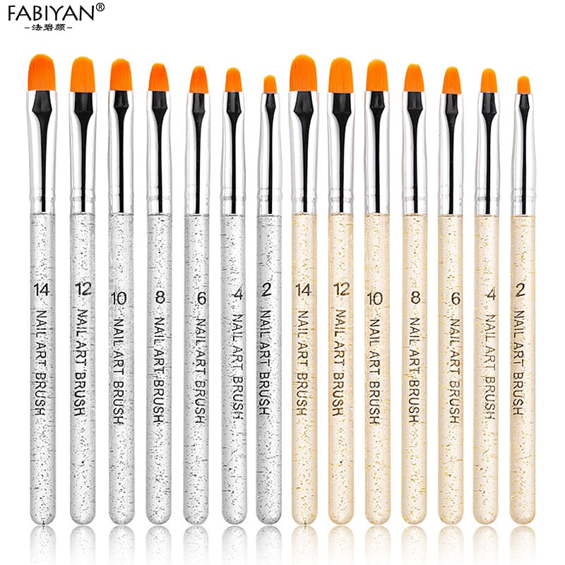 3/7Pcs Professional Manicure UV Gel Brush Pen Transparent Acrylic Nail Art Painting Drawing Brush Phototherapy Tools