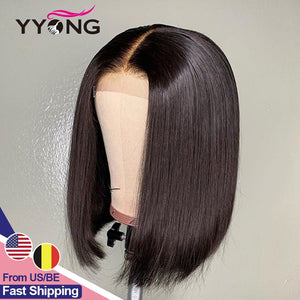 4x4 Lace Closure Wigs Brazilian Straight Short Bob Wig Remy Lace Closure Wig For Black Women Low Ratio Real Human Hair 120%