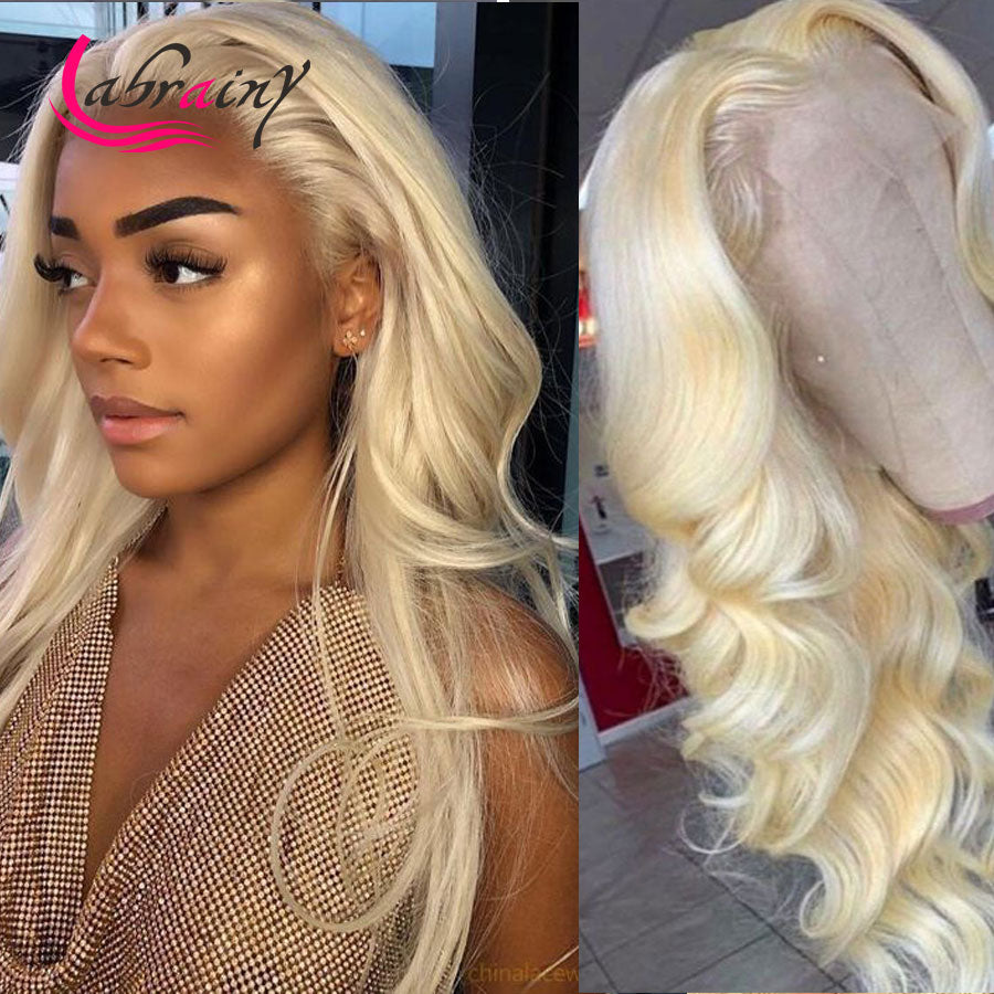 613 Blonde HD Lace Frontal Wigs Glueless Body Wave Pre Plucked Baby Hair 13x6 Pink Lace Front Human Hair Wigs Highlight Blonde