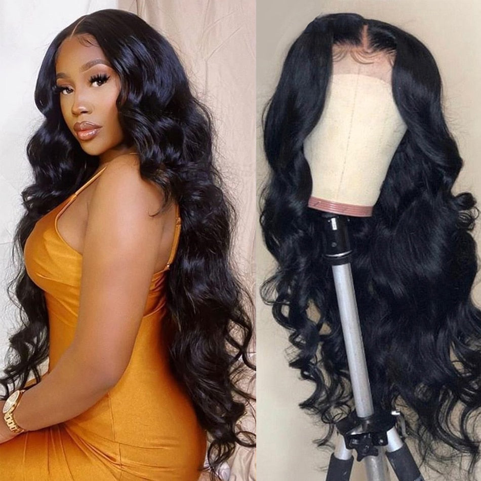 Body Wave Lace Front Human Hair Wigs Remy Indian Hair Wavy Wig 150% Density Lace Frontal Wigs For Black Women 4x4 Closure Wig