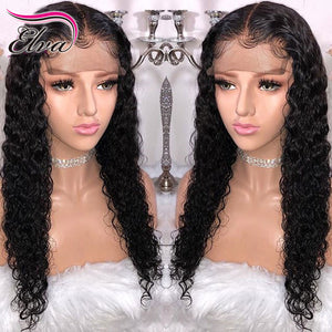 Elva Hair 13x6 Curly Lace Front Human Hair Wigs Pre Plucked 12A Lace Closure Wig With Baby Hair 360 Lace Frontal Wig HD Lace Wig