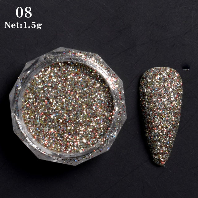 Mirror Sparkly Butterfly Nail Sequins Paillette Mixed Colors Nail Holographics Glitter 3D Flakes Slices Spangle Art Accessories