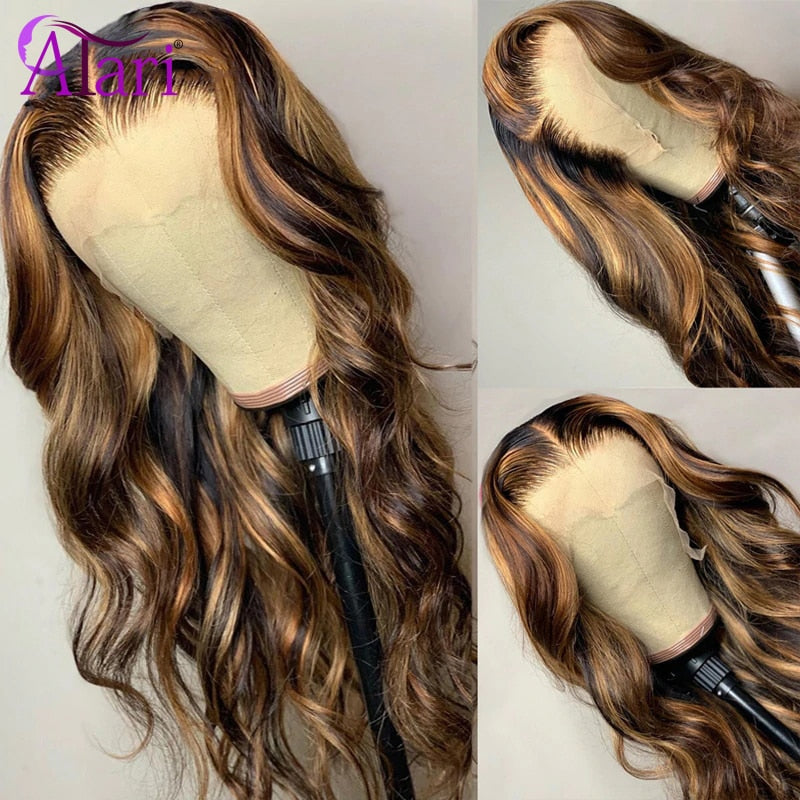 Transparent Lace Wigs Malaysian Body Wave Wig 13x4/4x4 30" Highlight Pre-plucked Lace Front Wig 180% Virgin 100% Human Hair Wigs