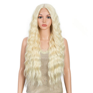 BELLA Synthetic Lace Front Wig Deep Wave Synthetic Lace Wigs Blonde Pink 12Color Available 30Inch Hair Wigs For Women Cosplay