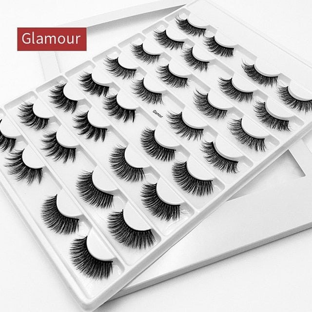 8/10/16 Pairs 3D Mink Lashes Pack in Bulk,Messy Fluffy Volume Long Faux Cils,Mixed Dramatic Natrual Mink Eyelashes Packaging