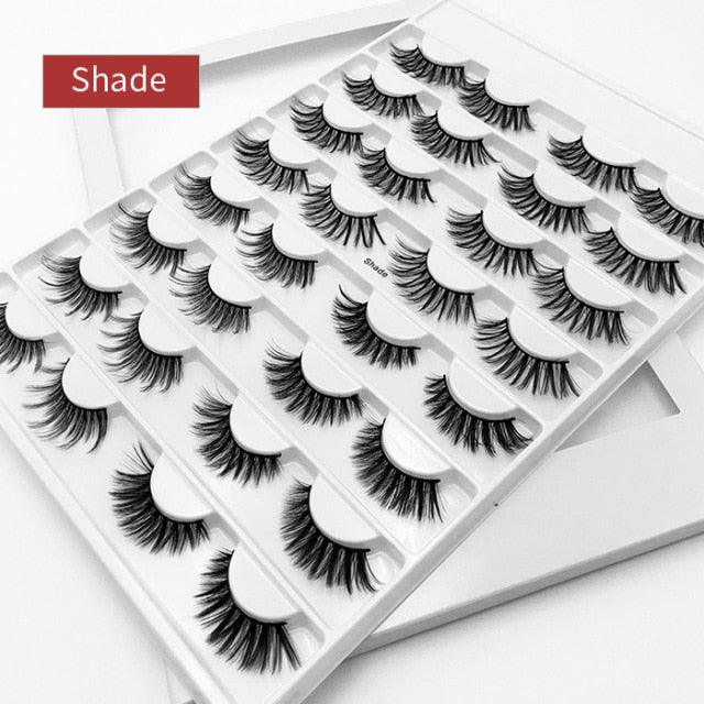 8/10/16 Pairs 3D Mink Lashes Pack in Bulk,Messy Fluffy Volume Long Faux Cils,Mixed Dramatic Natrual Mink Eyelashes Packaging