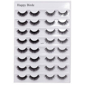 8/10/16 Pairs 3D Mink Lashes Pack in Bulk,Messy Fluffy Volume Long Faux Cils,Mixed Dramatic Natrual Mink Eyelashes Packaging