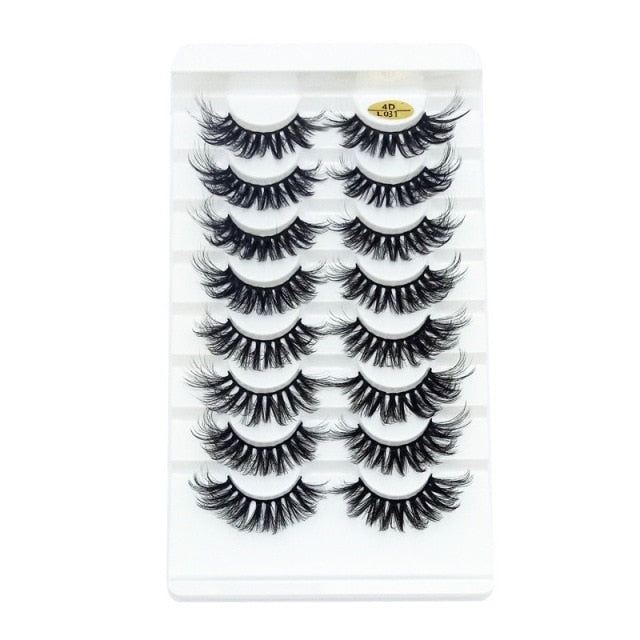 8/10/16 Pairs 3D Mink Lashes Pack in Bulk,Messy Fluffy Volume Long Faux Cils,Mixed Dramatic Natrual Mink Eyelashes Packaging