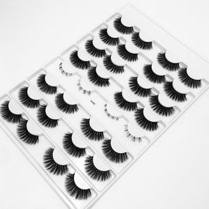 8/10/16 Pairs 3D Mink Lashes Pack in Bulk,Messy Fluffy Volume Long Faux Cils,Mixed Dramatic Natrual Mink Eyelashes Packaging