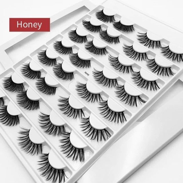 8/10/16 Pairs 3D Mink Lashes Pack in Bulk,Messy Fluffy Volume Long Faux Cils,Mixed Dramatic Natrual Mink Eyelashes Packaging