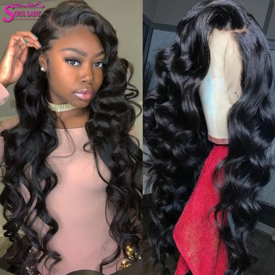 Indian Loose Body Wave Frontal Wig 13x4 Loose Body Wave Lace Front Human Hair Wigs 30'' 4x4 Loose Wave Wigs For Women Human Hair