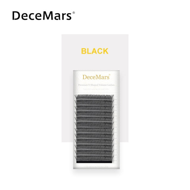 DeceMars YY Shape  Black Brown Eyelashes Extensions Two Tip Lashes C/D Curl  High Quality  Idividual