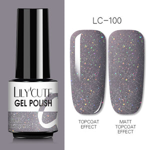 LILYCUTE 7ml Gel Nail Polish  For Nails Semi Permanent Soak Off Gel UV LED Varnishes Base Top Matte Coat Gel Polish
