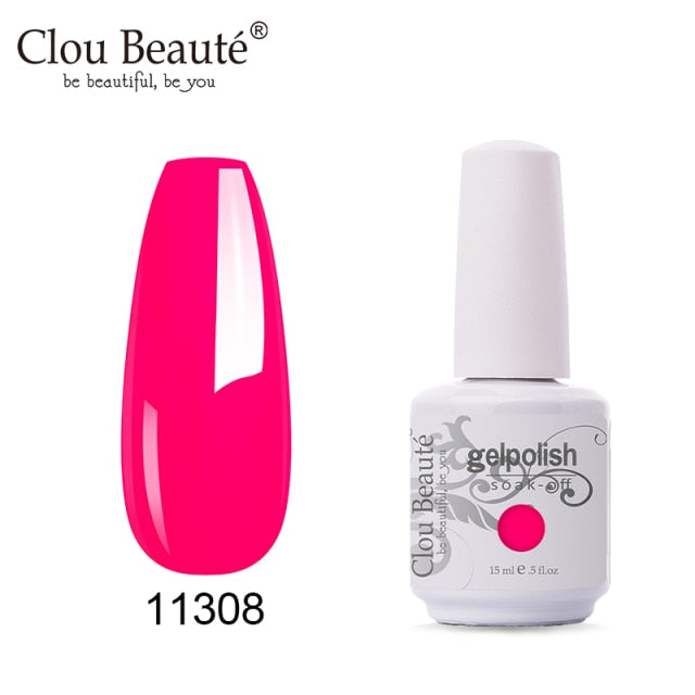 Clou Beaute 64 Colors Nail Gel Polish Vernis Ongle Semi Permanent Nail Glue Varnish 15ml Base Top Coat Nails Gel UV Colors