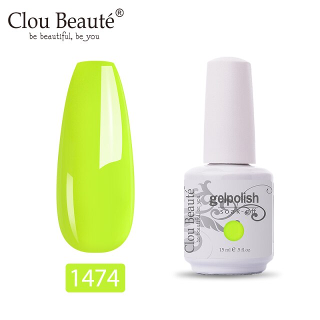 Clou Beaute 64 Colors Nail Gel Polish Vernis Ongle Semi Permanent Nail Glue Varnish 15ml Base Top Coat Nails Gel UV Colors