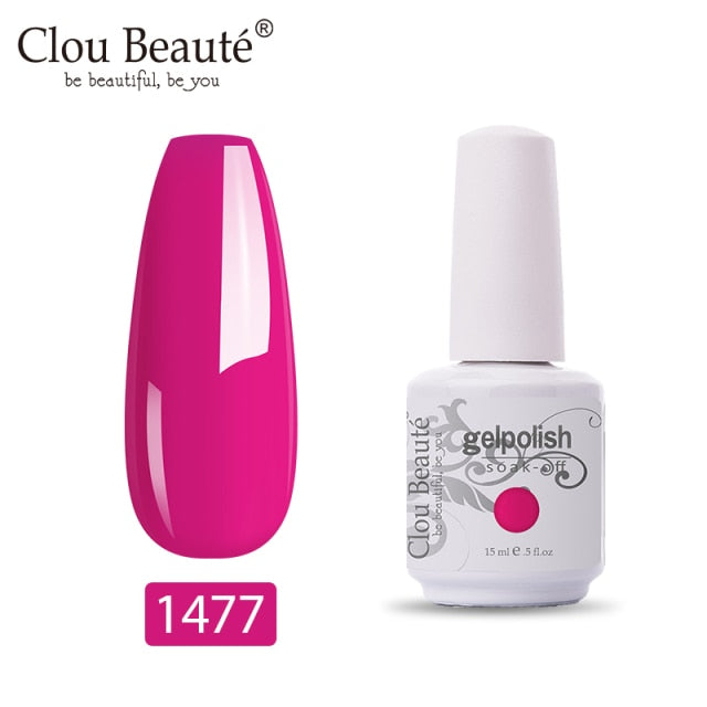Clou Beaute 64 Colors Nail Gel Polish Vernis Ongle Semi Permanent Nail Glue Varnish 15ml Base Top Coat Nails Gel UV Colors
